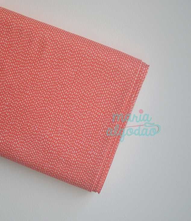 Oportunidade: Tecido 100% algodão a 6€/m - Tiny Stitches Coral