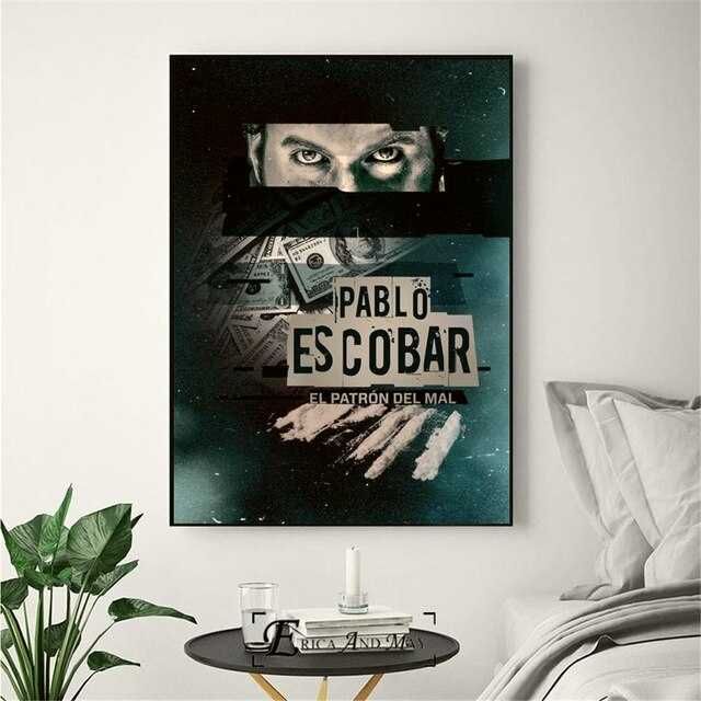 Плакат принт на холсте с Пабло Эскобар Наркос Escobar декор без рамки