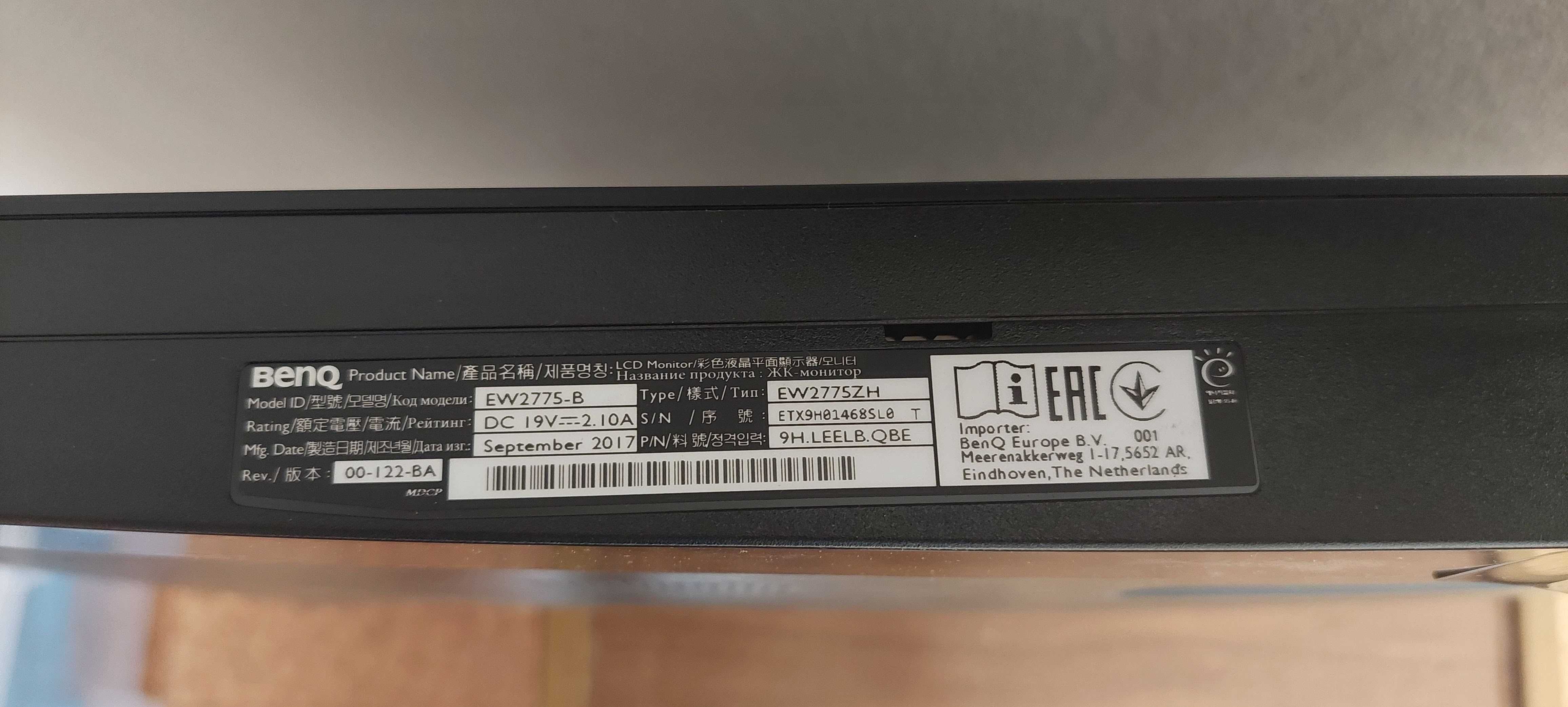 Monitor BenQ EW2775-B de 27"