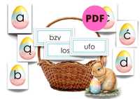 PDF Karty edukacyjne Montessori nauka czytania wyrazy trzyliterowe