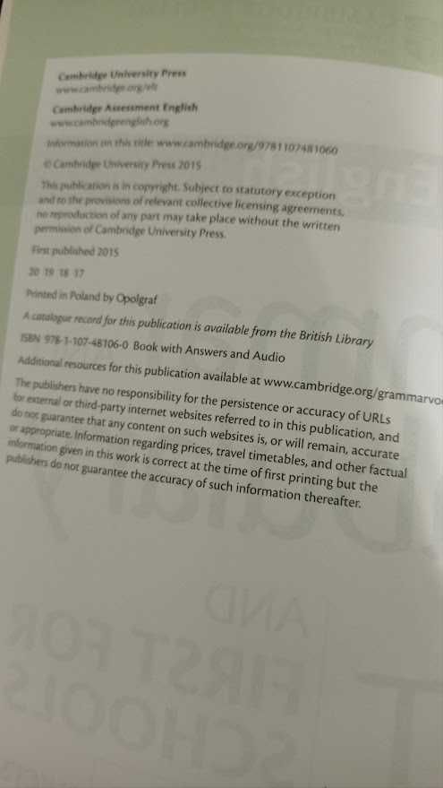 Cambridge English Grammar and Vocabulary for First and First for Schoo