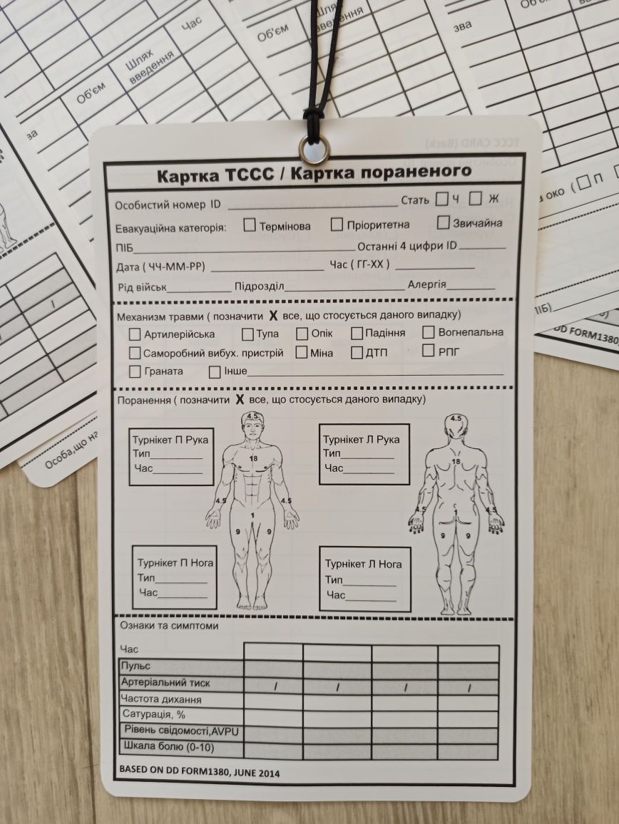 Картка ТССС/картка пораненого