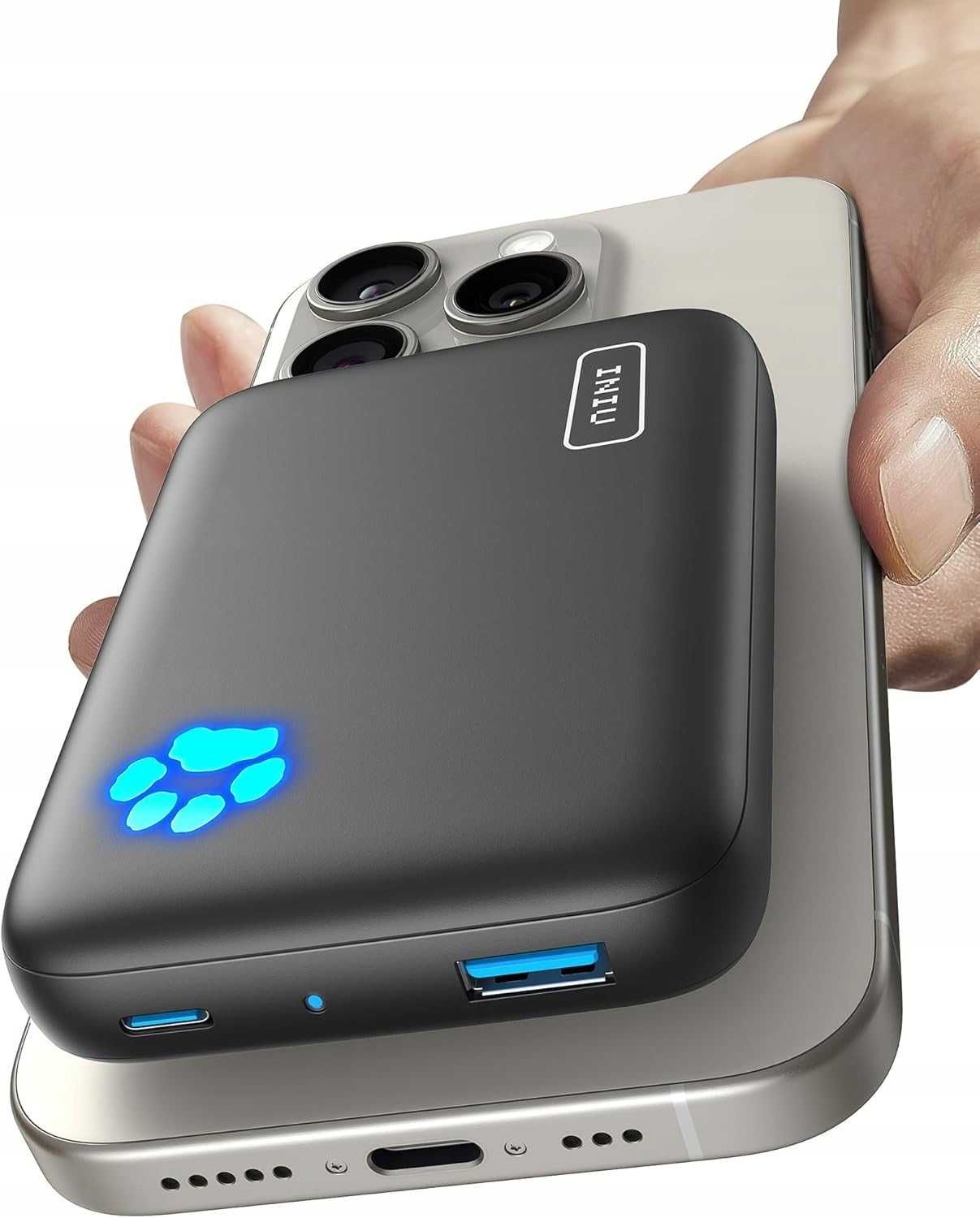 INIU BI-B43 PowerBank magnetyczny MagSafe 10000mAh 20W USB-C czarny