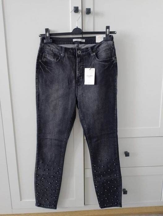 Jeansy rurki damskie wysoki stan 42
