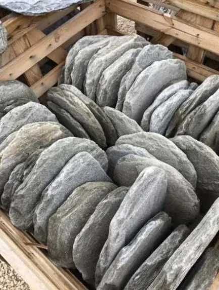 Szare Greckie Płyty Owalne Stepy do Ogrodu Akwarium Chodnik