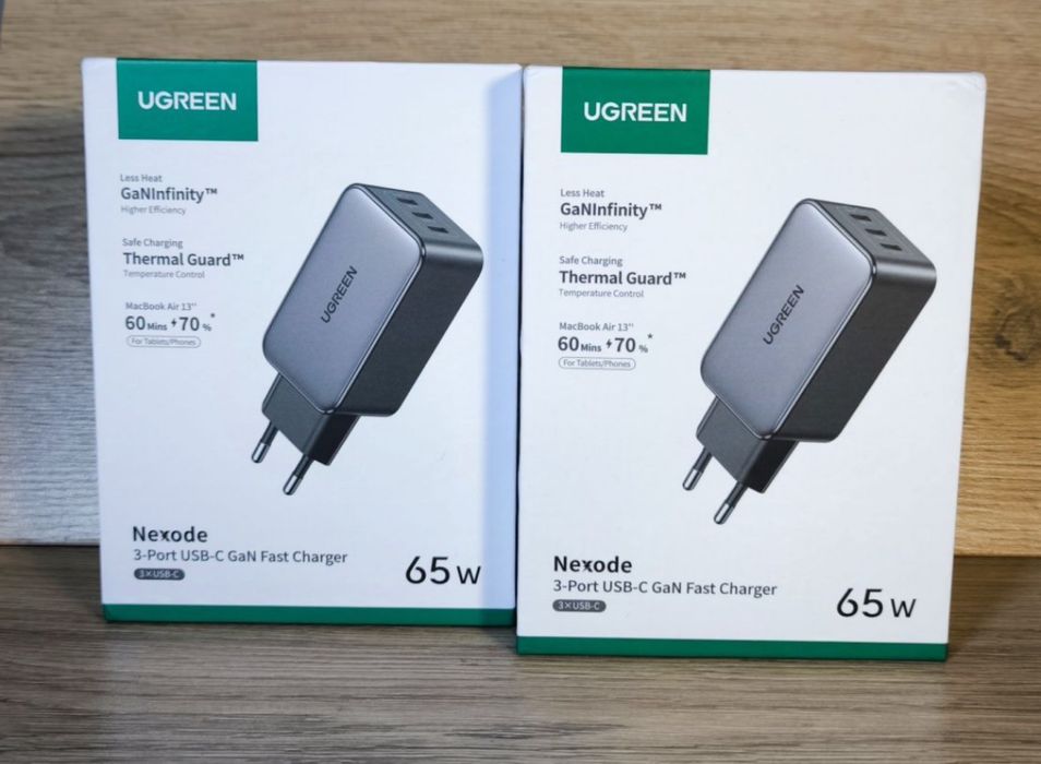 Зарядное UGREEN 65W NEXODE GaN Fast Charger Блок Питания