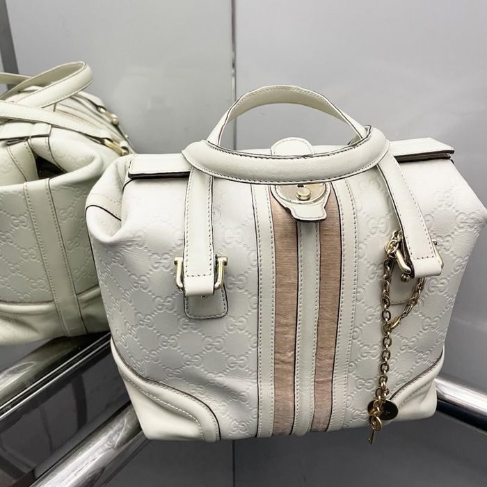 Вінтажна сумка Gucci White Guccissima Treasure Pink Cream