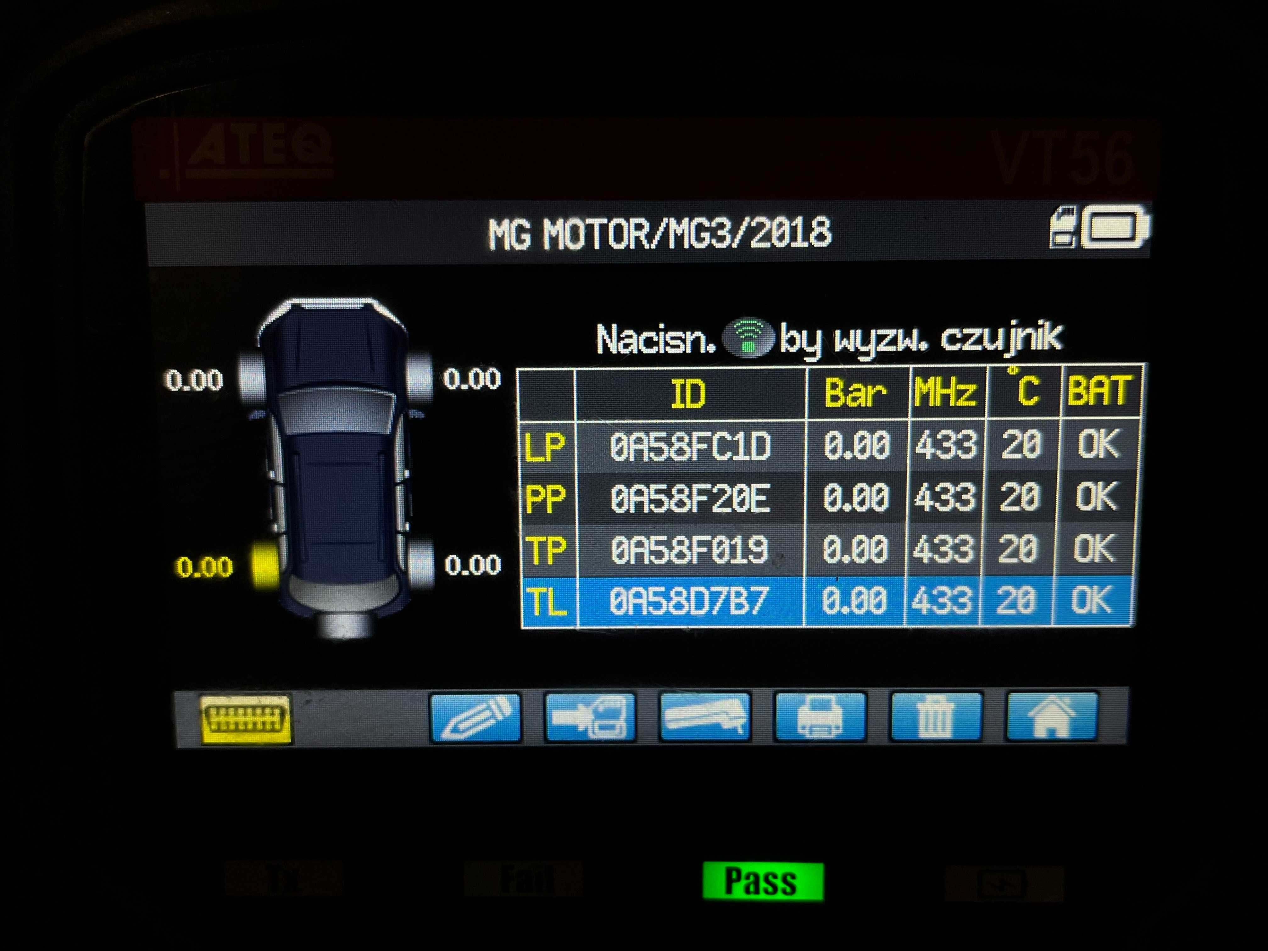 4x czujniki ciśnienia TPMS MG SAIC MG3 MG6 ZS HS GS I5 I6 - 1071.8213