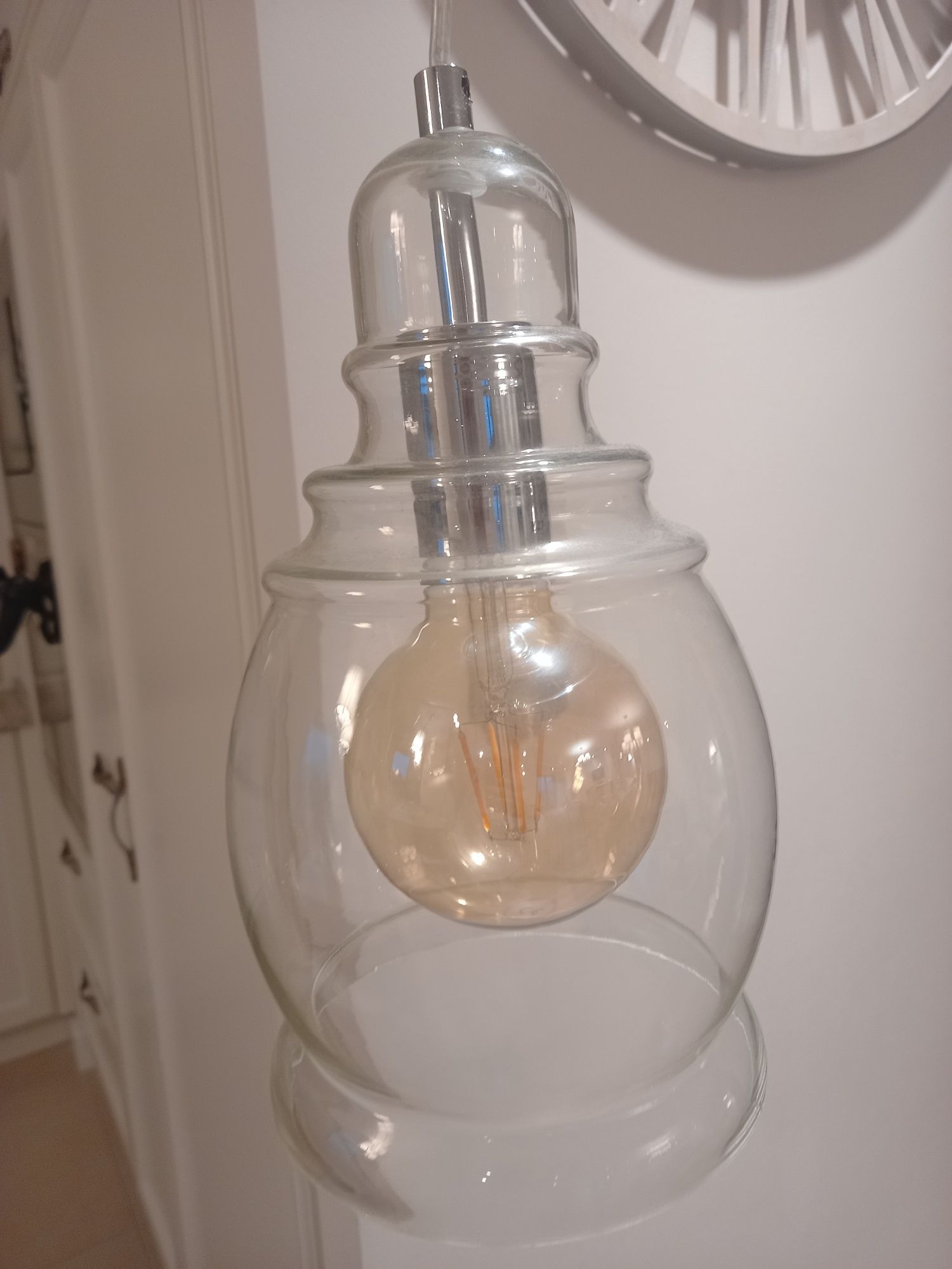 Lampy szklane 2 szt. Idealne nad barek, żarówki w w komplecie