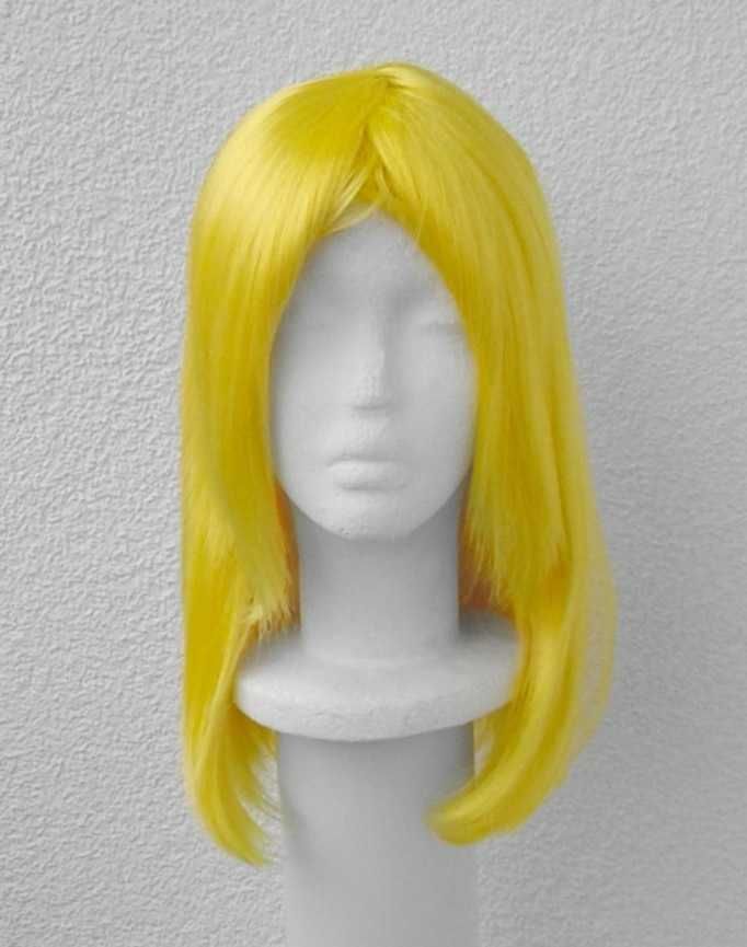 Żółta prosta peruka z długą grzywką cosplay wig houseki no kuni