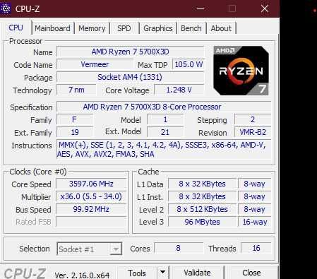 Процесор Ryzen 7 5700X3D