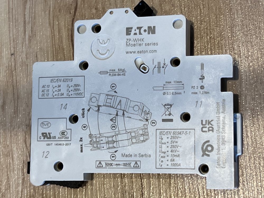 Styk pomocniczy  1P montaż boczny ZP-WHK 286053