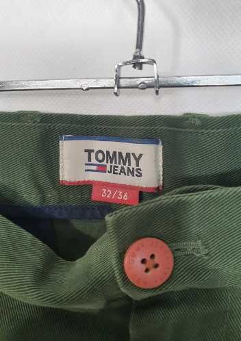 Spodnie Tommy Hilfiger prosta nogawka zielone rozmiar L jak NOWE