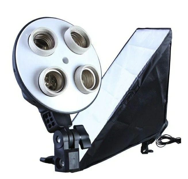 Студійне світло Софтбокс 50x70 на 4 лампи + Стійка 2.2м E27 SoftBox