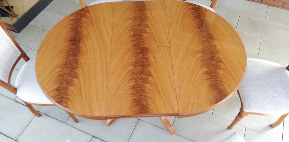 Stół rozkładany okrągły drewniany do krzesła  stolik stylowy