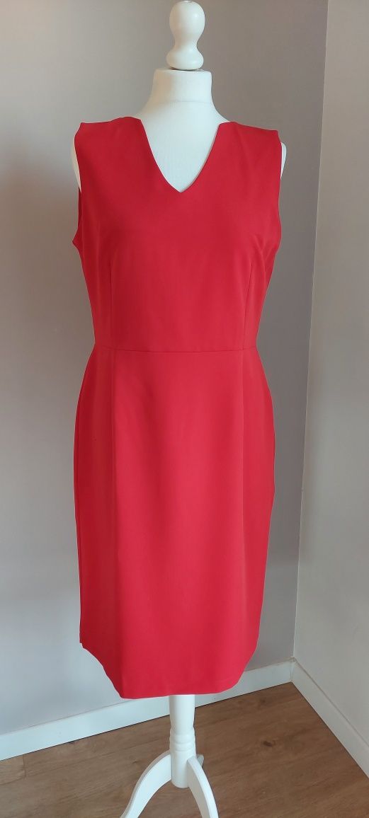 Makeover r.XL czerwona sukienka bez rękawów / Made in Poland