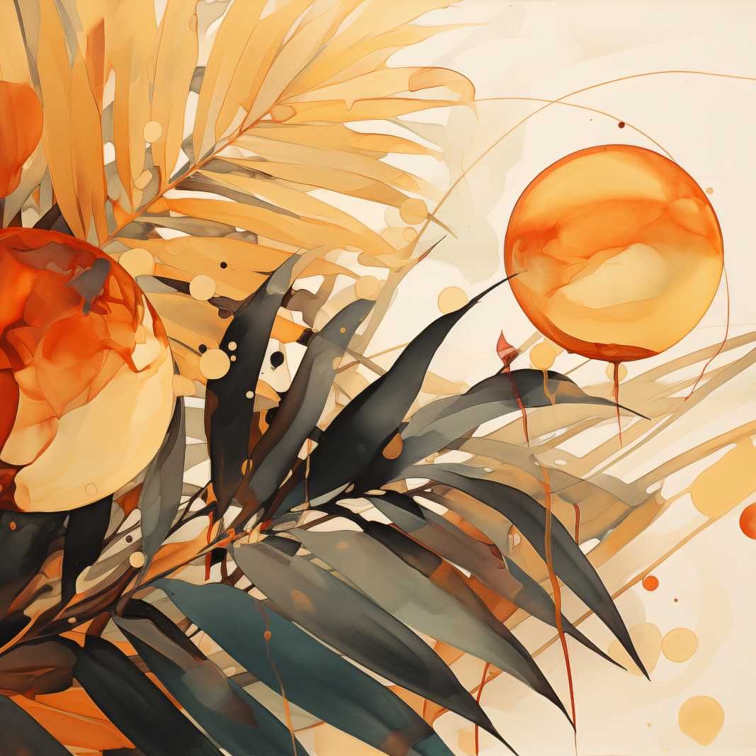 Plakat 50x50cm Słoneczny Zefir | Boho Kwiat Botanika Lato | do Salonu