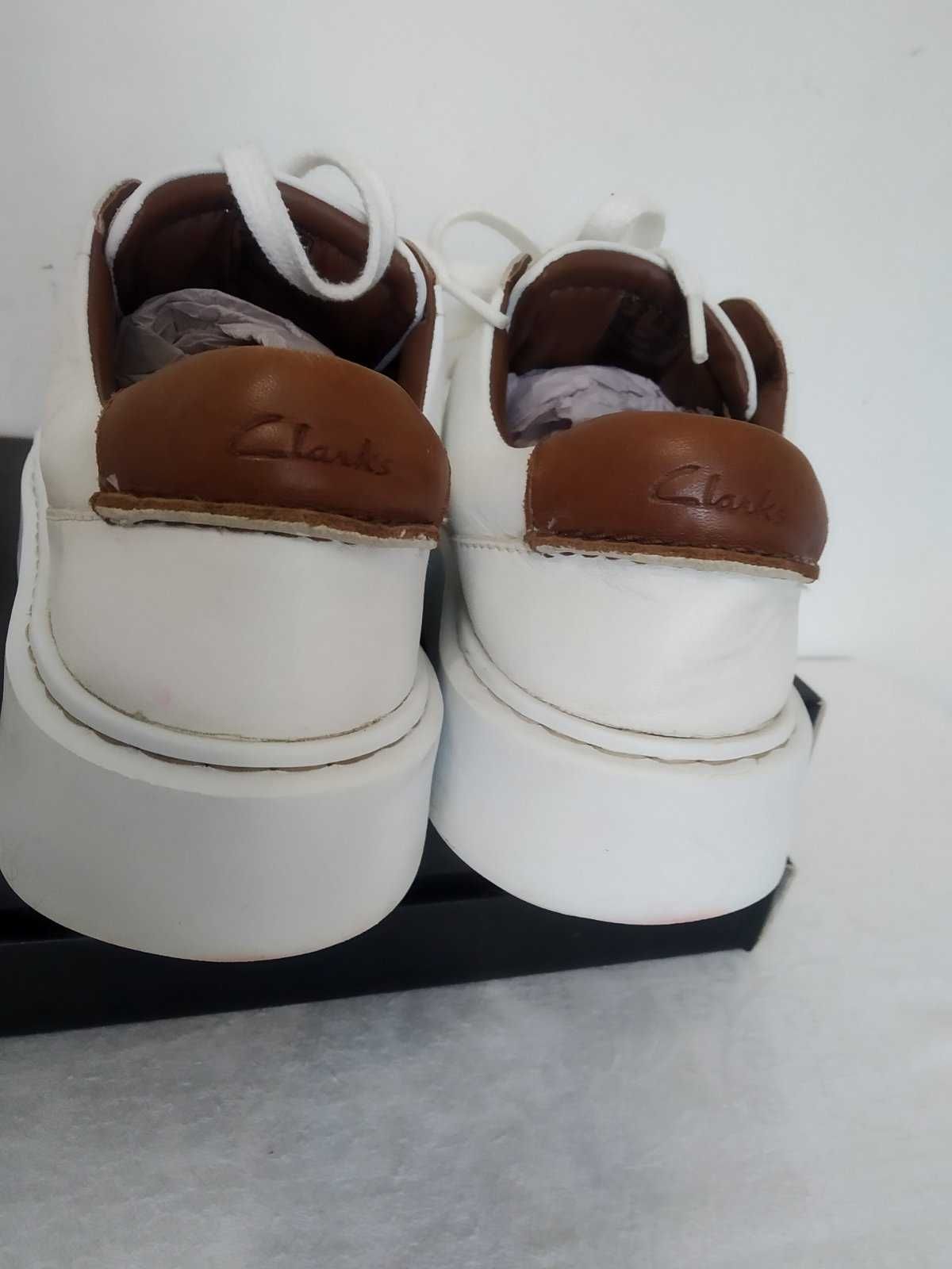 Белые женские кроссовки кеды Clark`s, оригинал, кожа, 38-38,5 размер