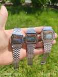 Zestaw 3 zegarków casio pomarańczowych