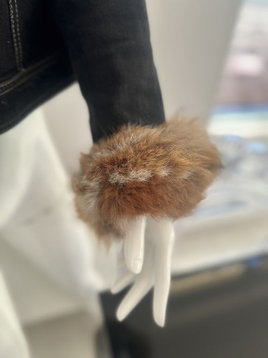 Katana kurtka jeansowa naturalne futro Lis