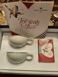 Chávenas de chá com pires e chá - Tea with Alice - Vista Alegre