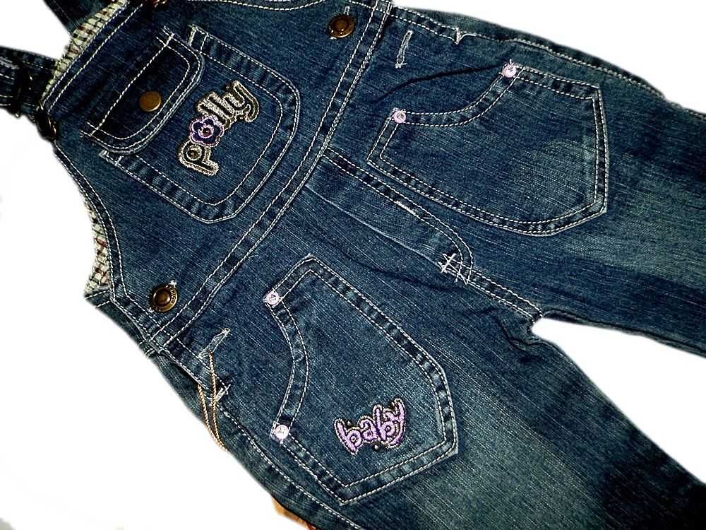 SALE Ogrodniczki jeans nowe dla dziewczynki 74/80(9/12M