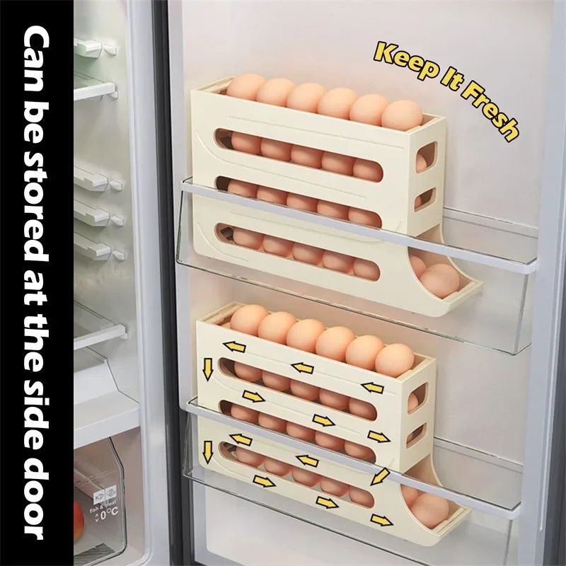 Caixa para ovos; 
- Dispensador de ovos com deslizamento
