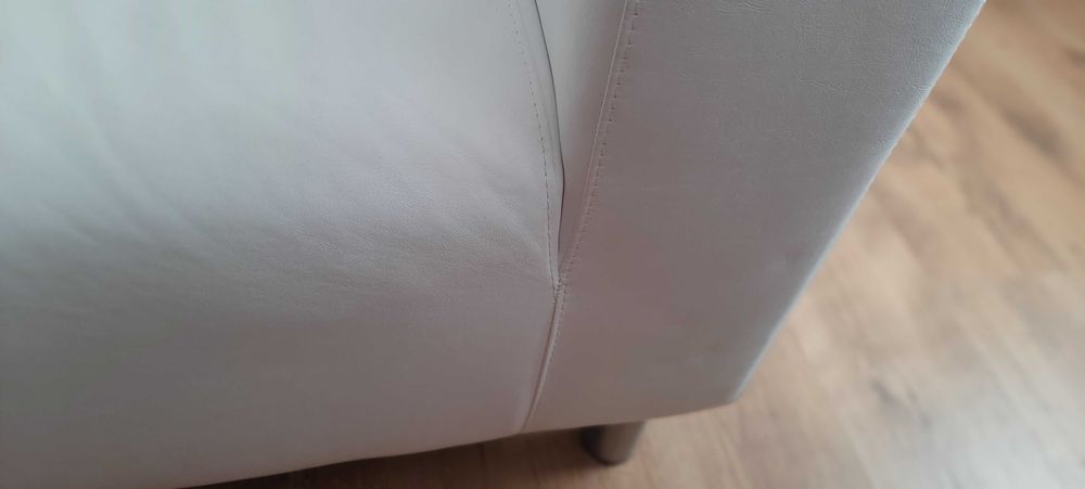 Kanapa sofa Ikea biała skóra