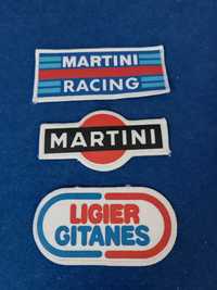 Conjunto de 3 patches vintage, alusivos a Rallies e Formula 1