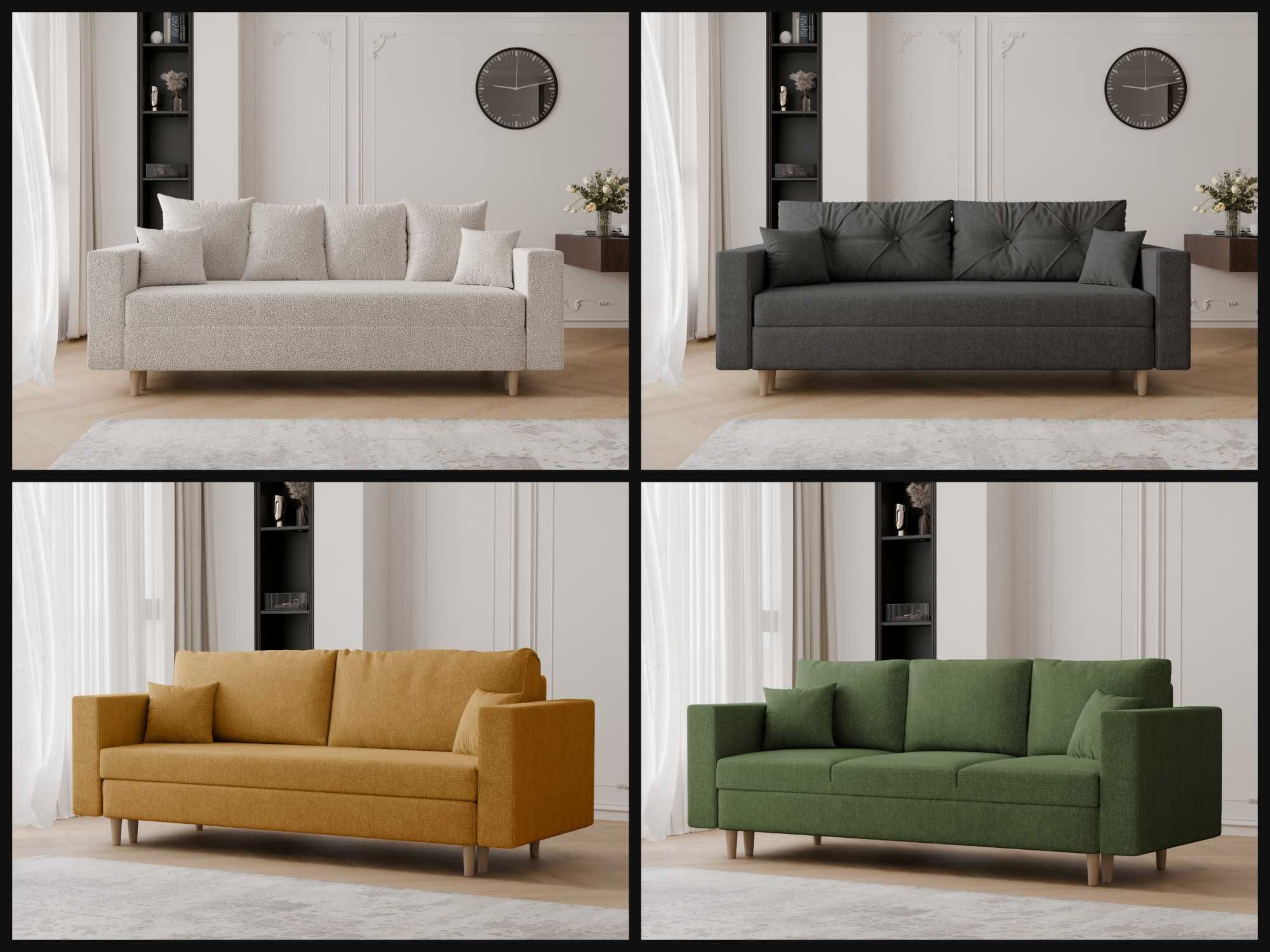 Sofa Rozkładana/ Sofa z Funkcja Spania/ Sofa z Pojemnikiem Na Pościel