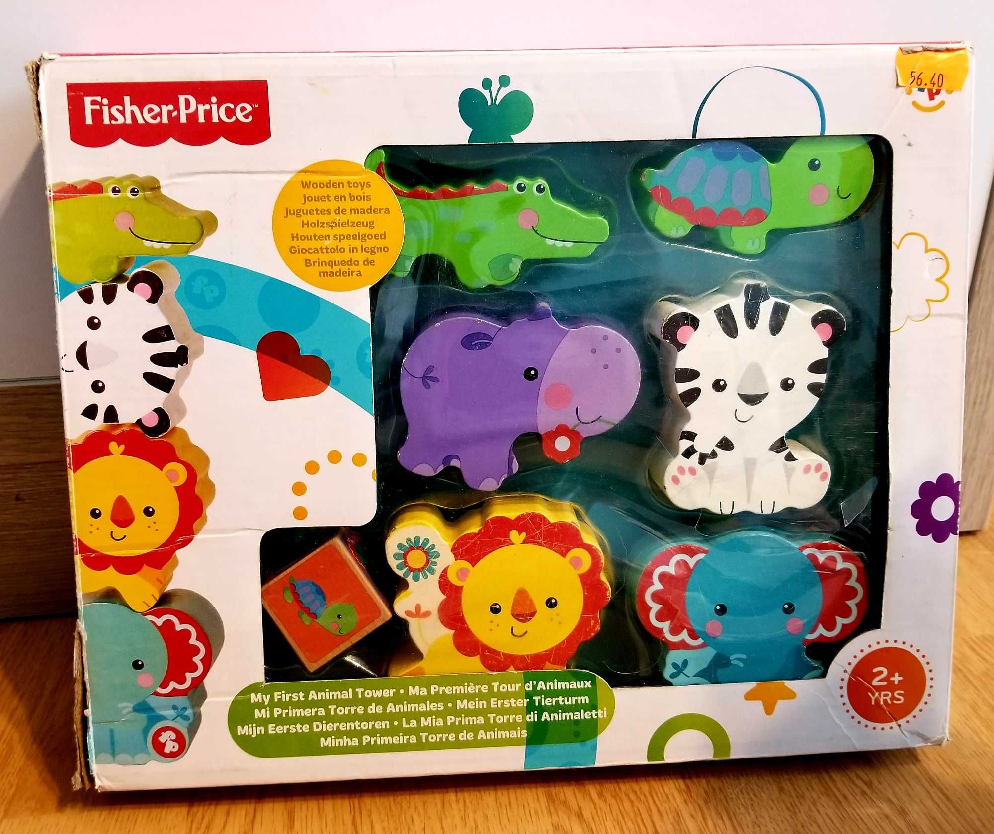 Fisher Price zestaw drewniany sorter i piramidka