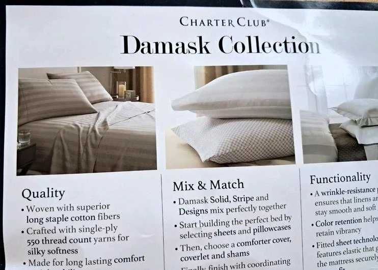 Charter Club - Komplet Pościeli KING Poszwa + 2 Poszewki Bawełna Nowe