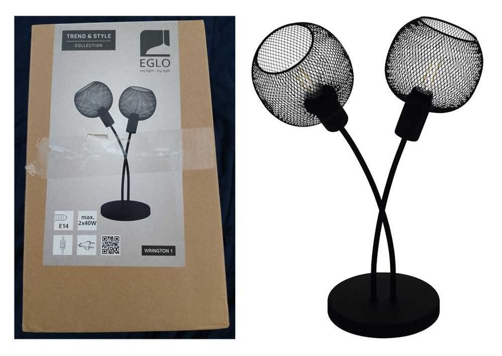 Eglo wrington candeeiro de mesa, preto (317)