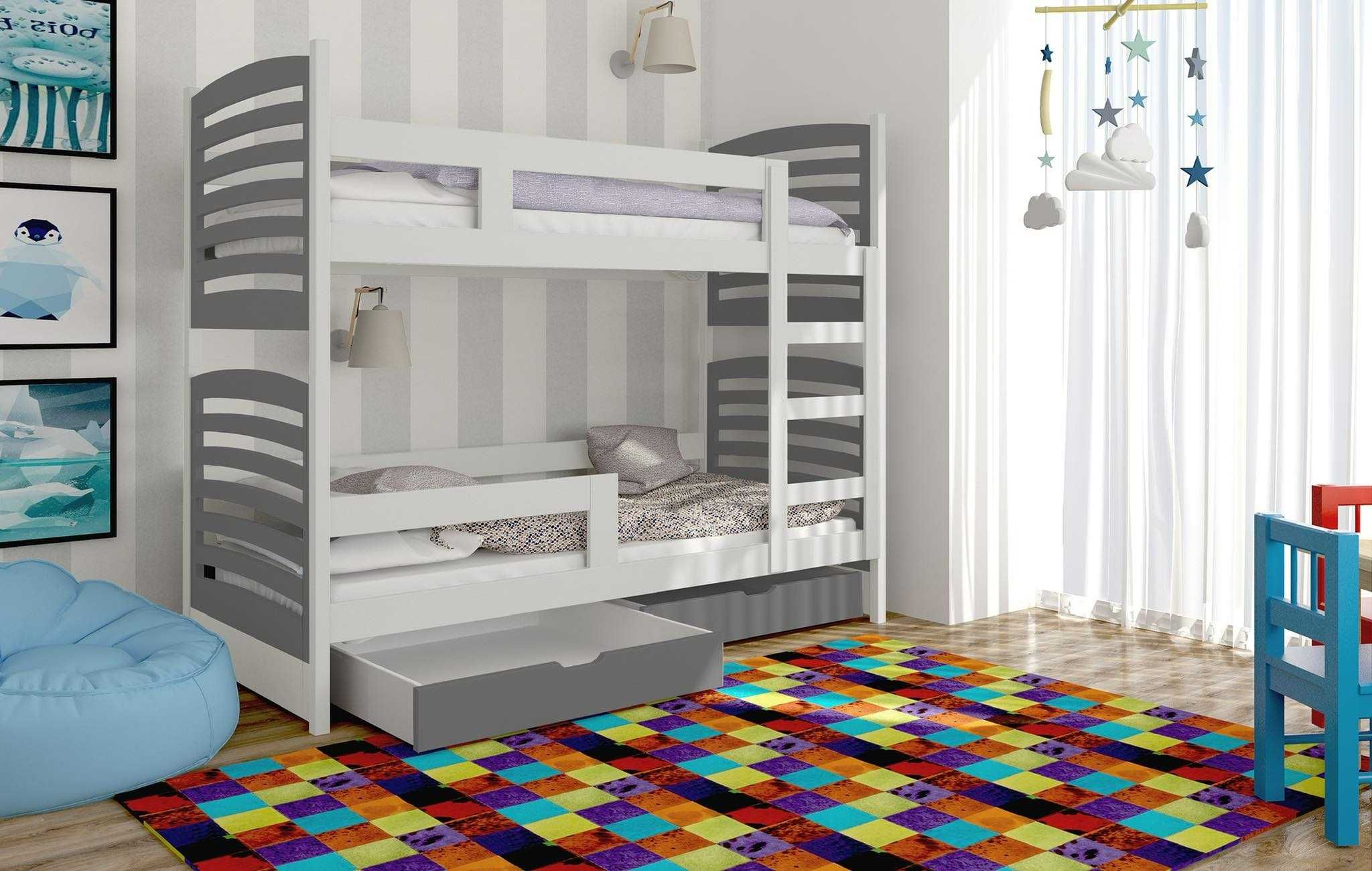 Łóżko piętrowe dla dzieci Janek 2 + materace 160x75 / 180x75