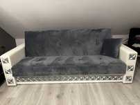 Sofa rozkładana zamszowa