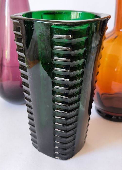 Wazon piękne stare szmaragdowe szkło destrukt