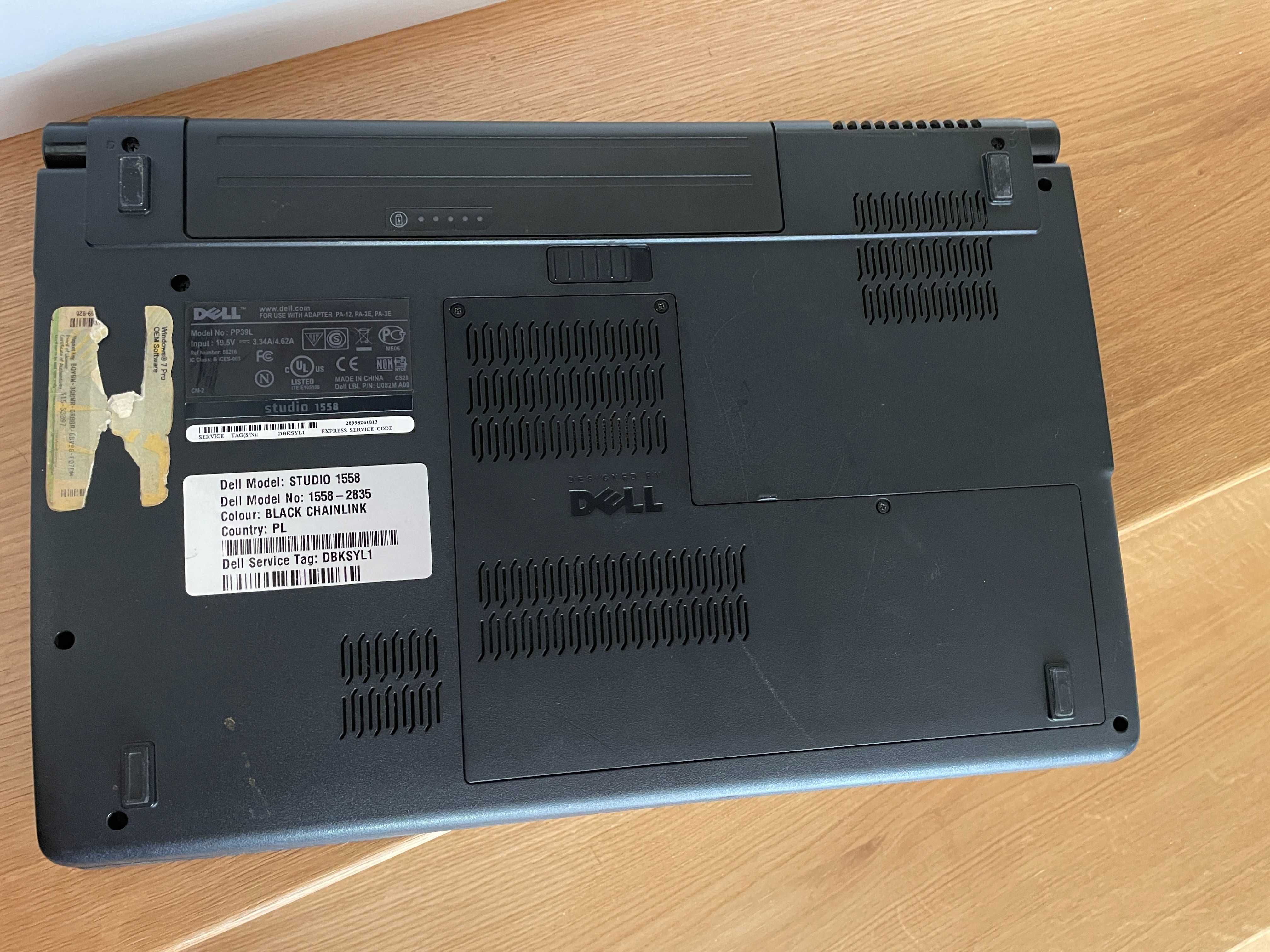Laptop Dell Studio 1558  na części-Okazja !