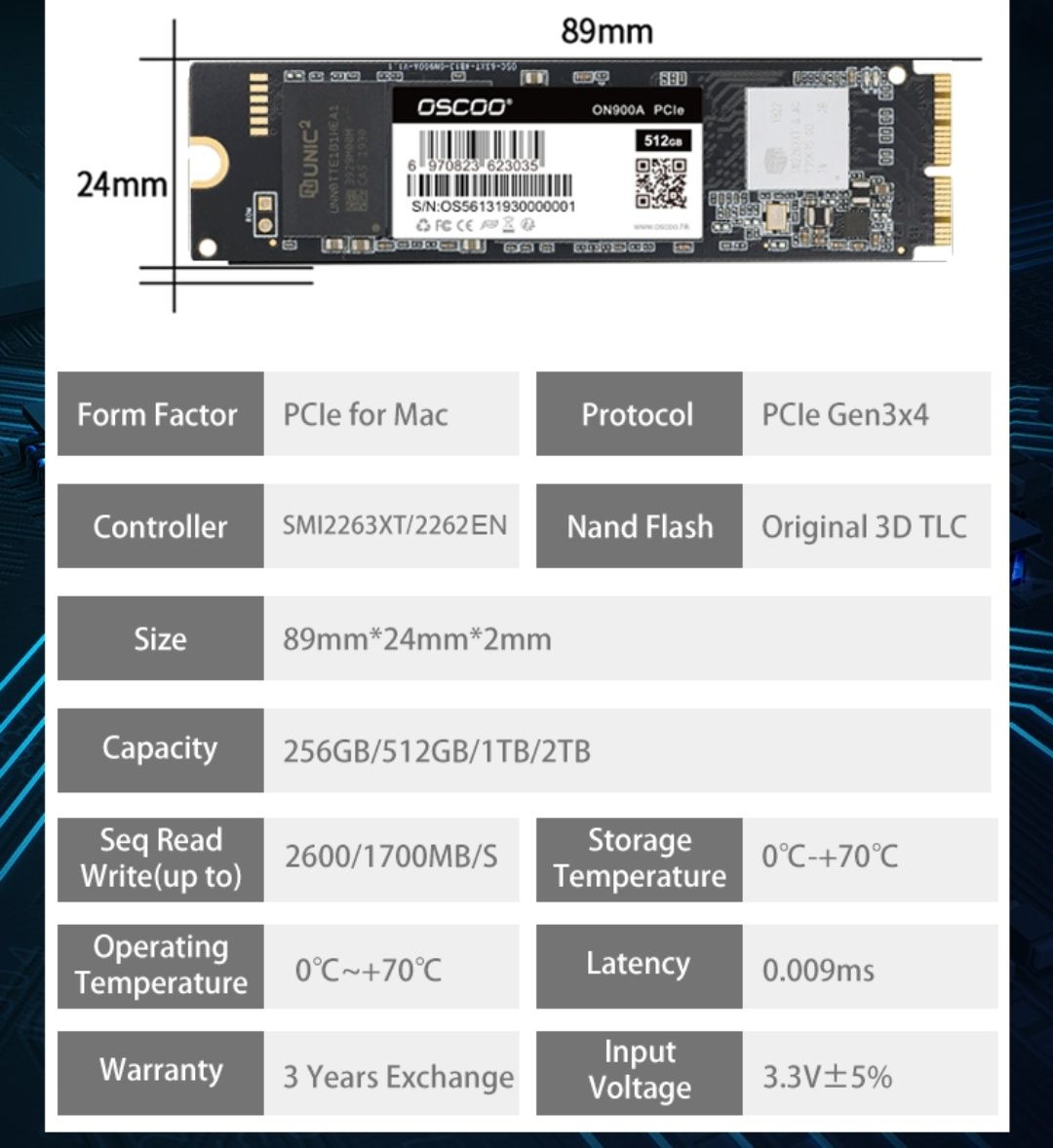Apple Ssd 1Tb MacBook Air Pro 2tb iMac 256гб 2012-2018 512гб A1466 new