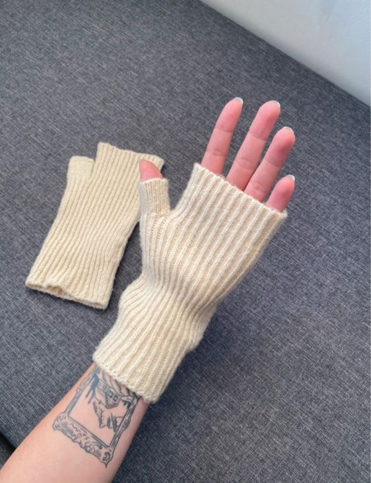 rękawiczki sweterkowe bez palcy