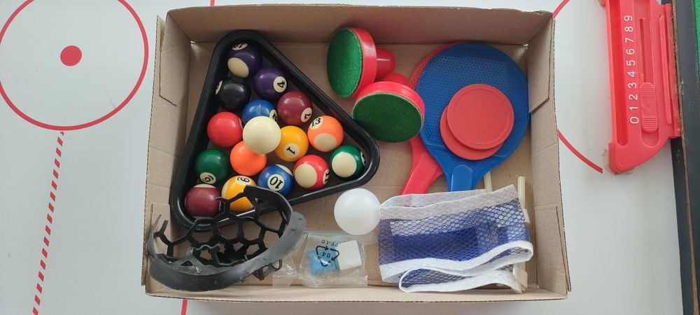Mesa jogos infantil Ping Pong,  bilhar snooker e air hóquei