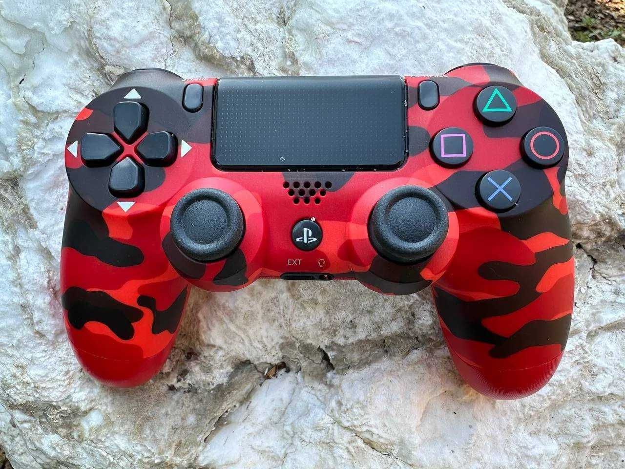 Геймпад джойстик Dualshock 4 2фй  ривiзii  Червоний Камуфляж