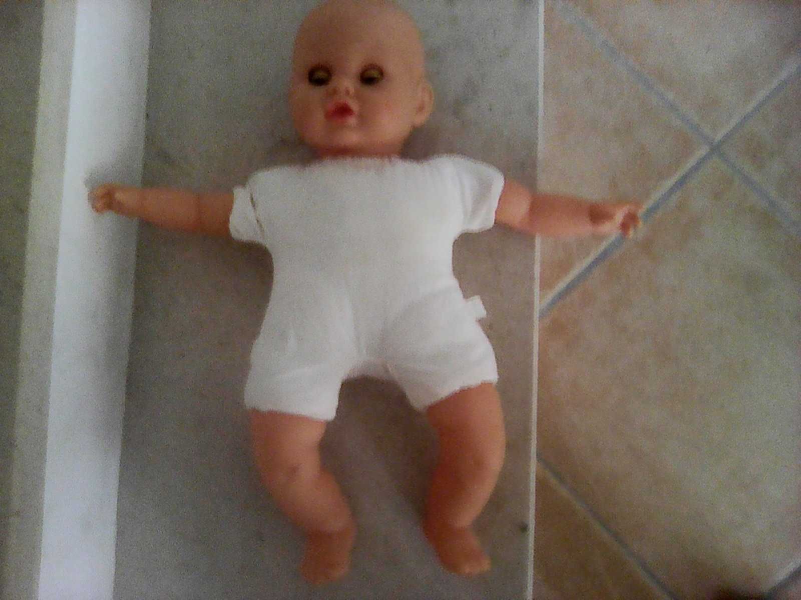 Boneco bebé careca e menina-anos 70