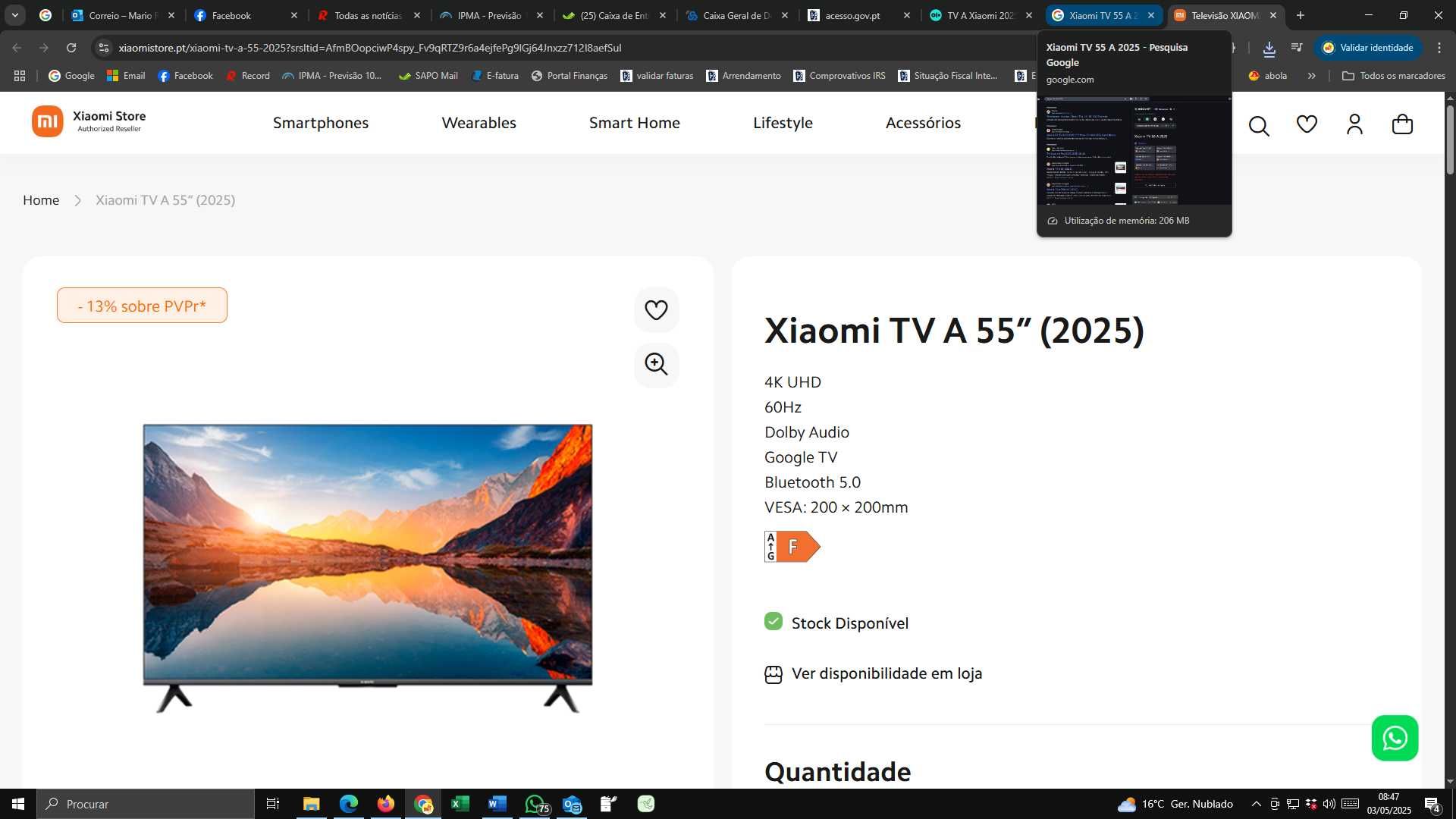 Televisão: TV A Xiaomi 2025 (Nova) - C/ garantia (em caixa)