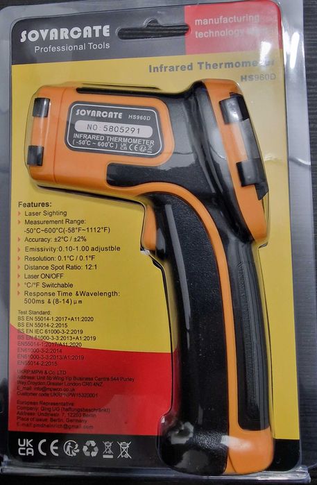 Termômetro infravermelho Sovarcate HS960D