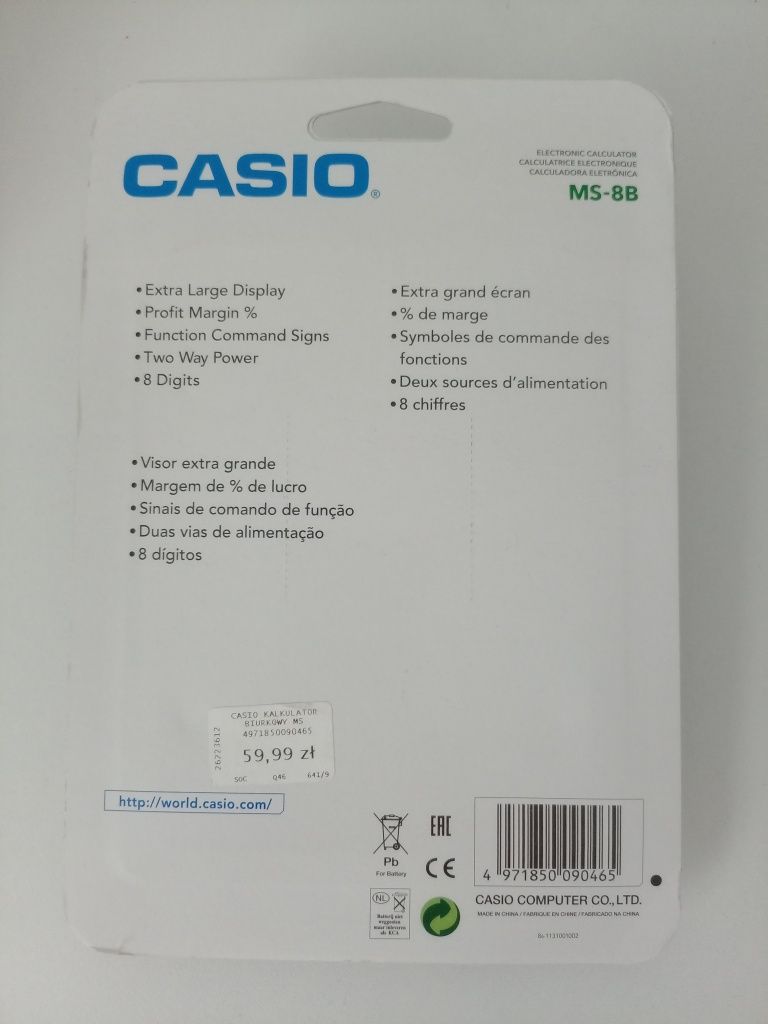 NOWY kalkulator Casio ms-8b tax & exchange