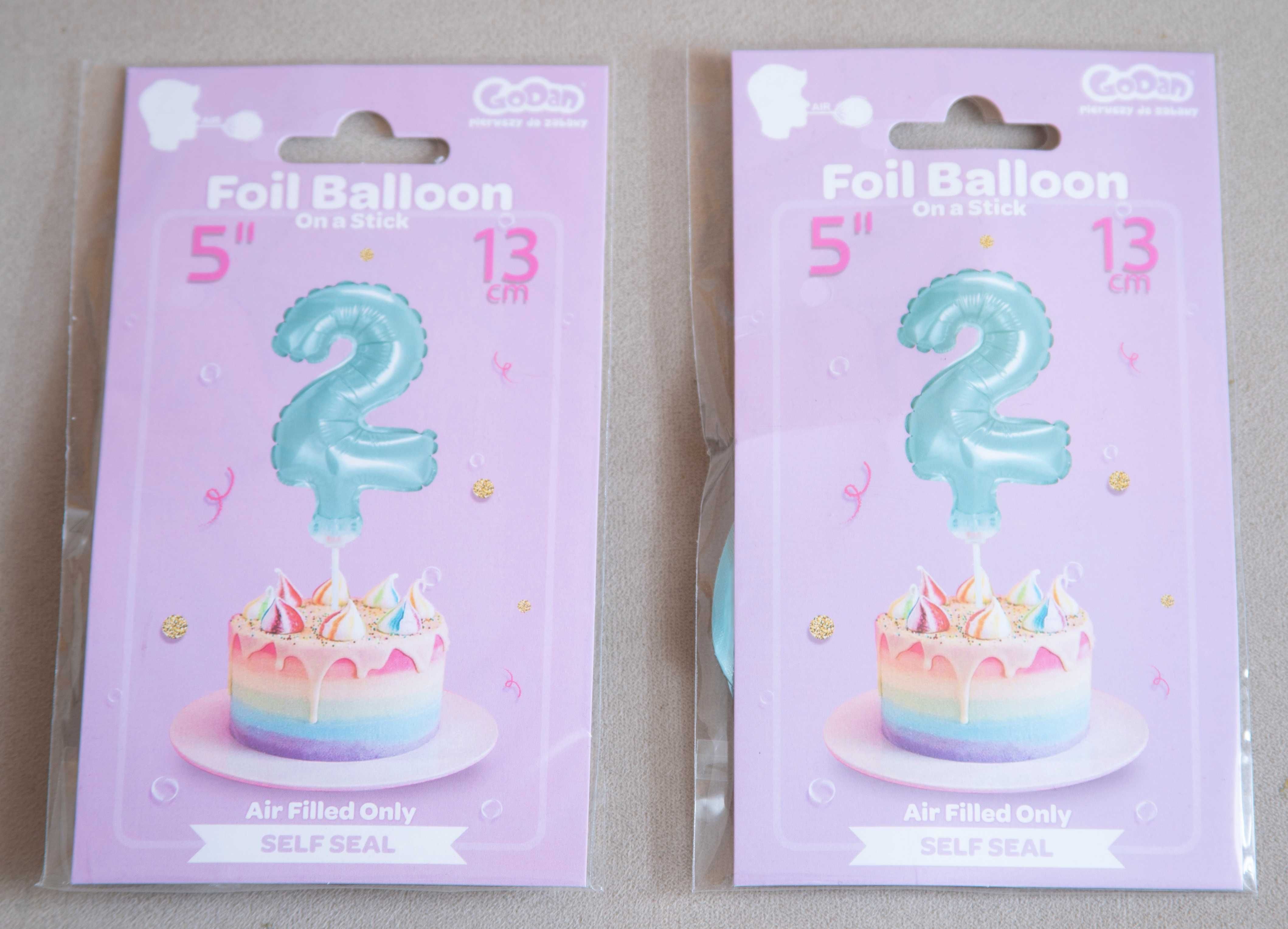 Godan Balon foliowy na patyczku 13cm Cyfra 2