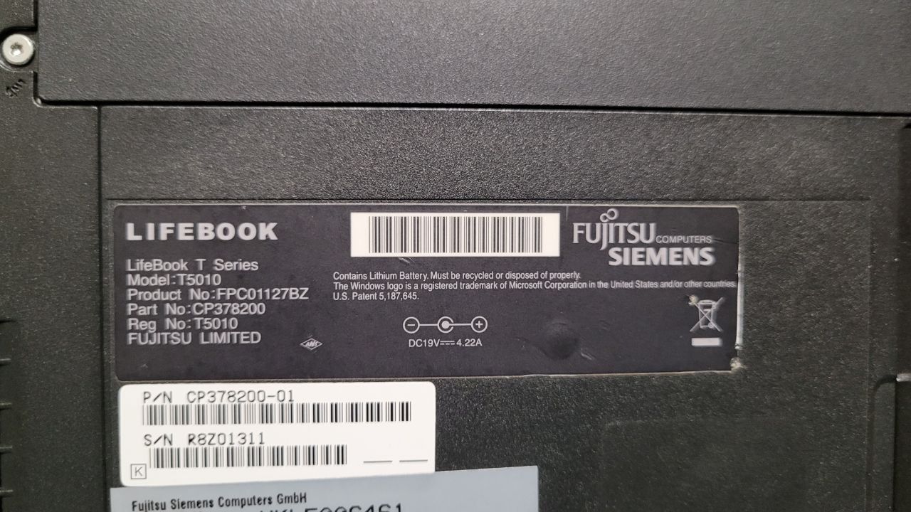 Ноутбук lifebook-t510 fujitsu simens