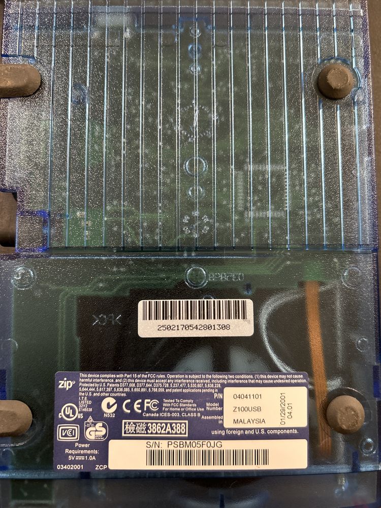 Drive Externa Iomega Zip Z100 rara (translucida) e a funcionar