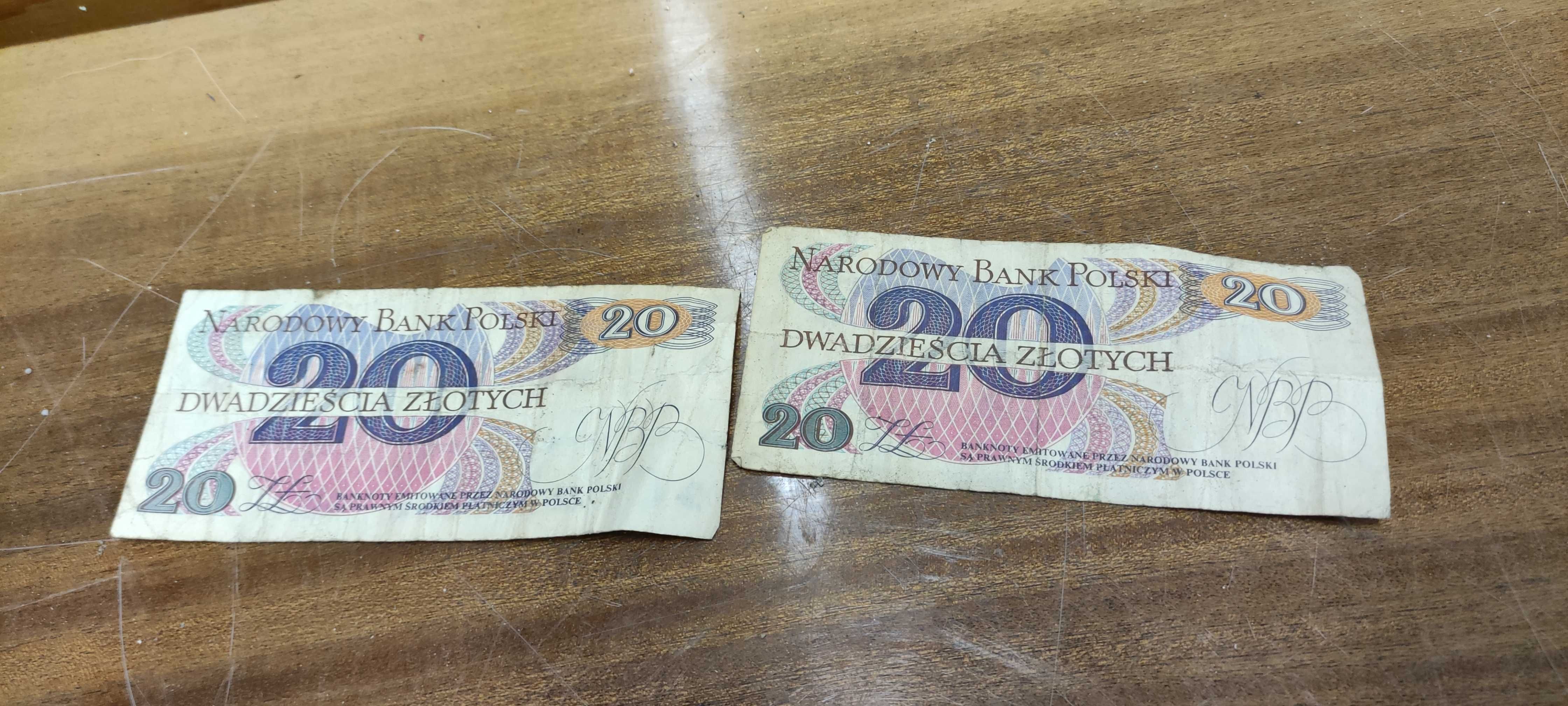 banknoty kolekcjonerskie PRL zestaw 20 złotych