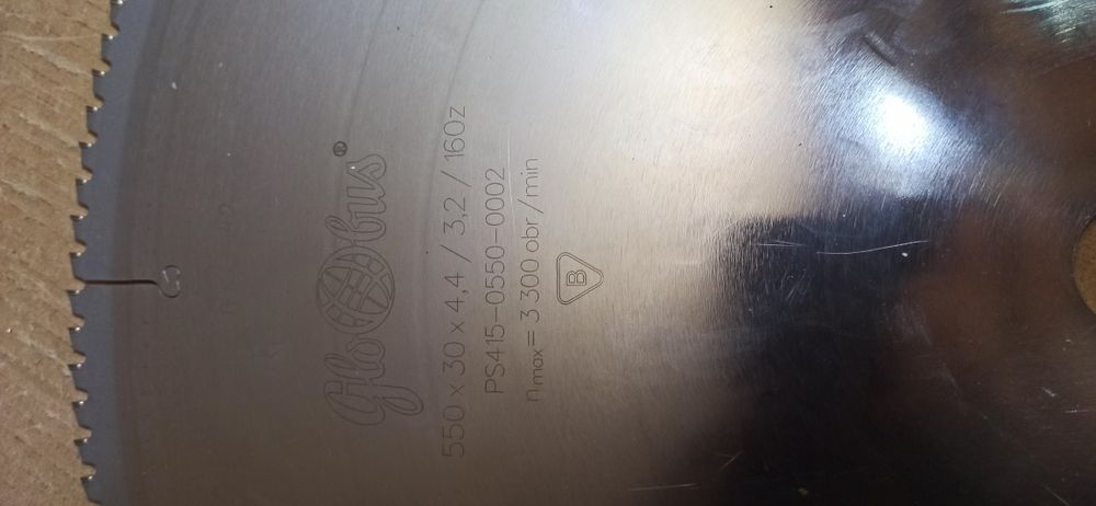 Piła tarczową globus do Aluminium 550x30x4, 4 /3, 2/160Z